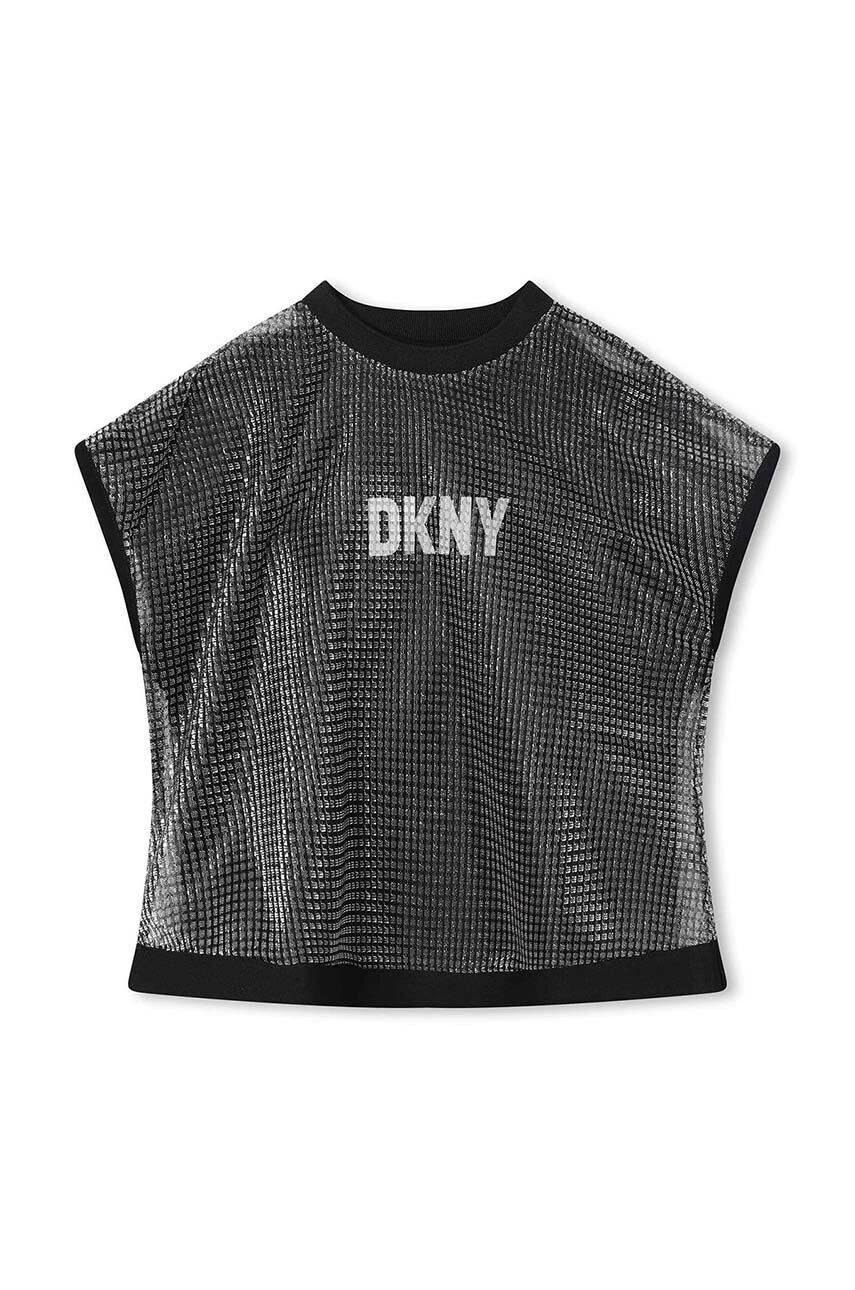 DKNY Detské tričko šedá farba - Pepit.sk