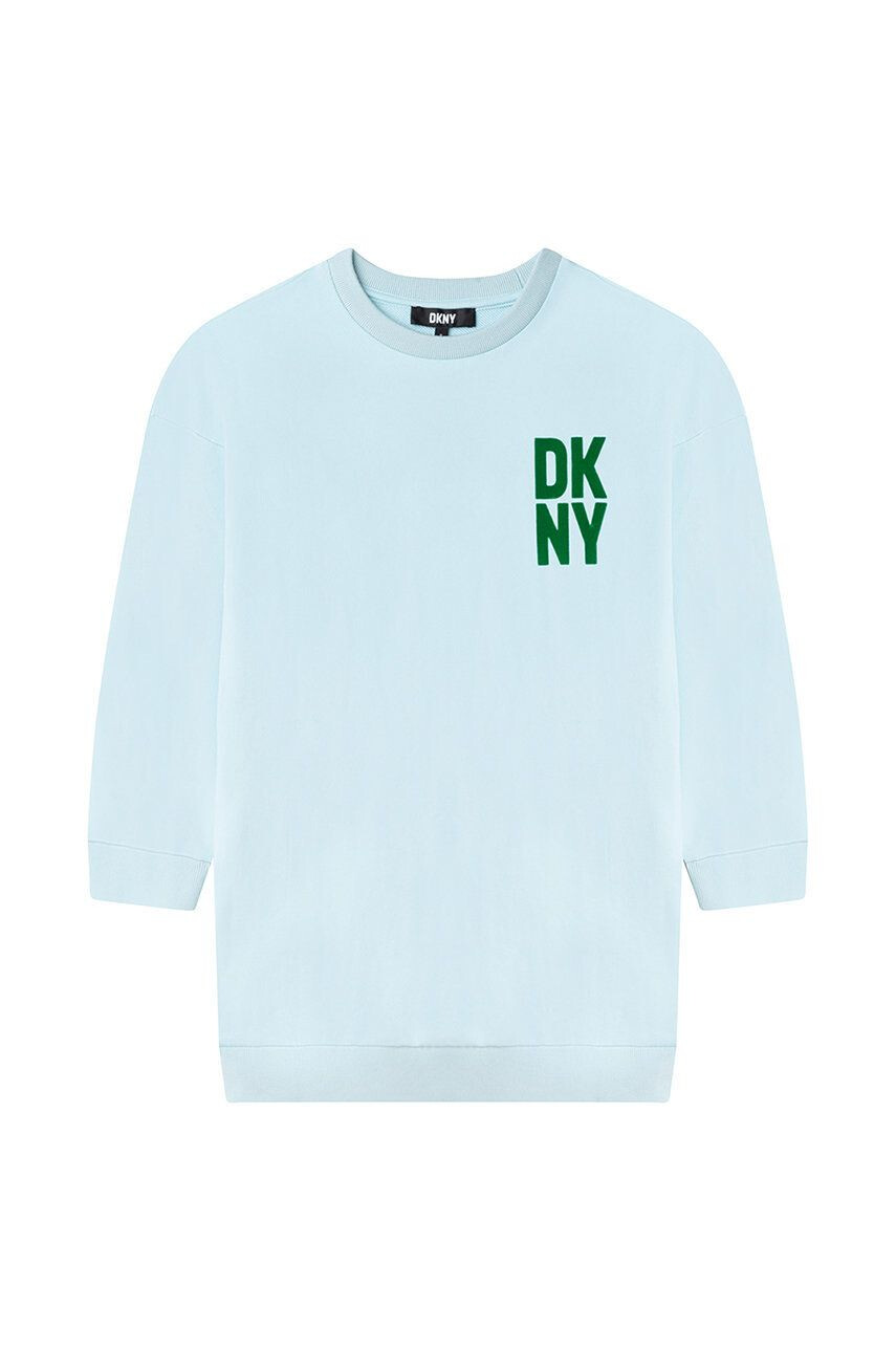 DKNY Dievčenské šaty zelená farba mini oversize - Pepit.sk