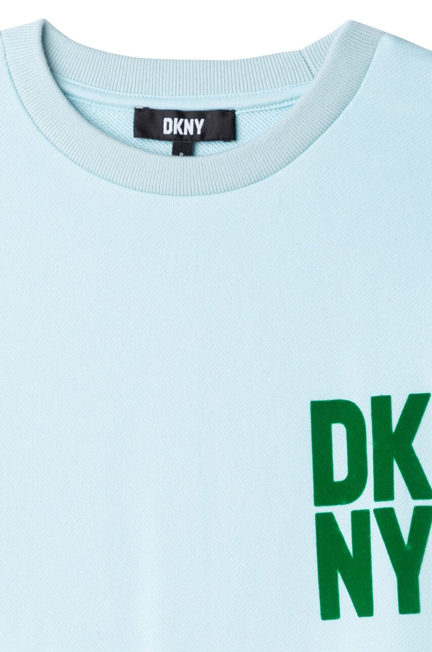 DKNY Dievčenské šaty zelená farba mini oversize - Pepit.sk