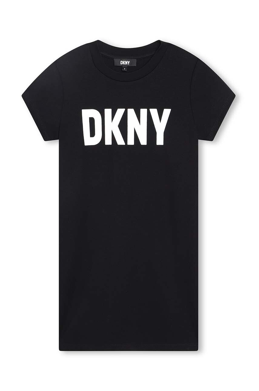 DKNY Dievčenské šaty šedá farba mini áčkový strih - Pepit.sk