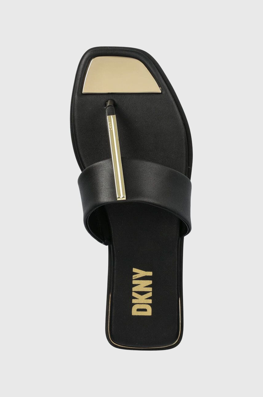 DKNY Kožené žabky DEJA dámske čierna farba na plochom podpätku K4259021 - Pepit.sk