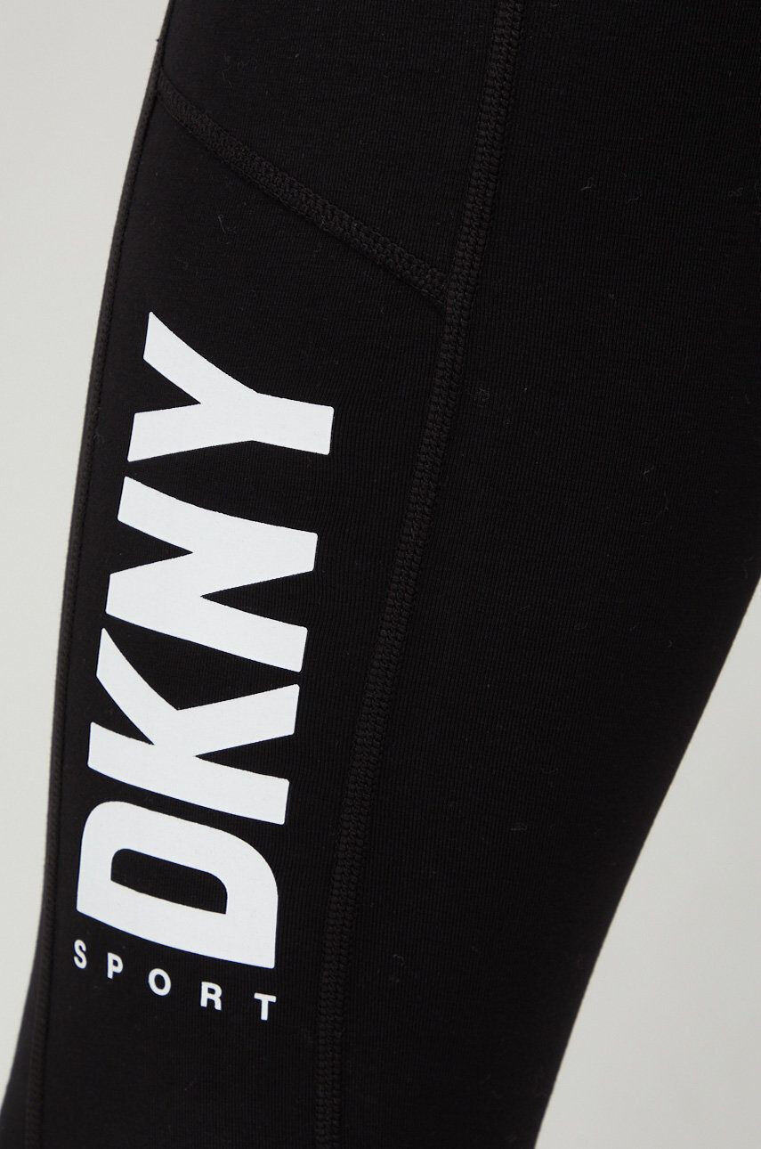 DKNY Legíny dámske čierna farba s potlačou - Pepit.sk