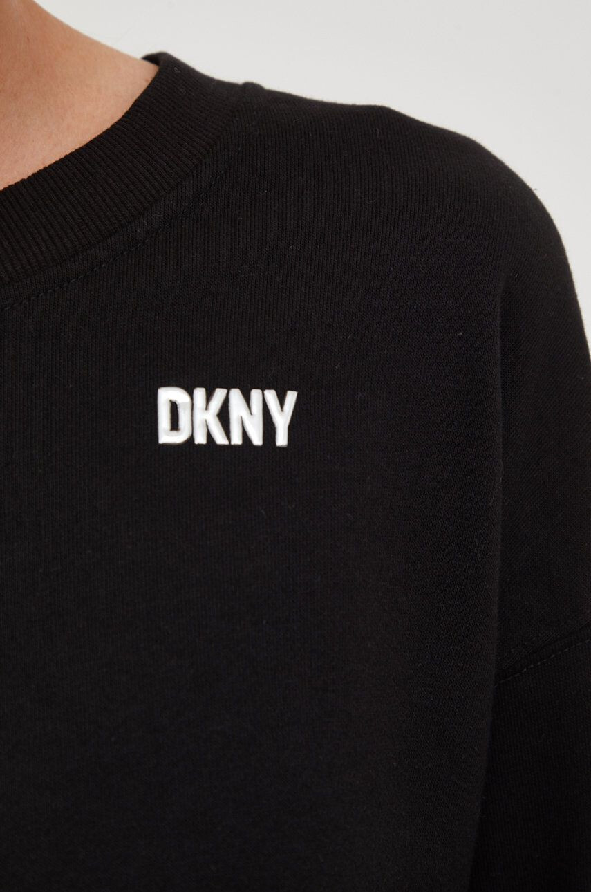 DKNY Mikina dámska čierna farba s nášivkou - Pepit.sk