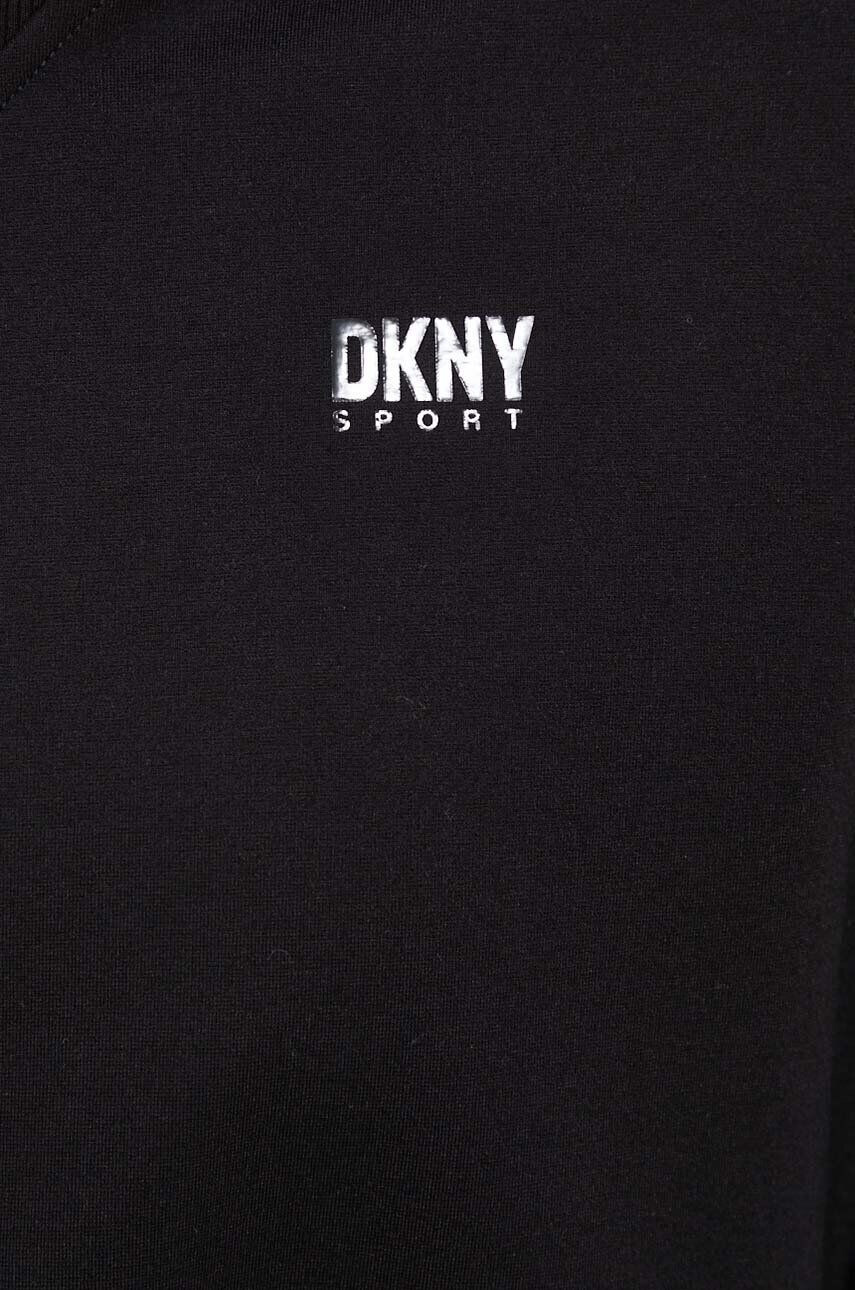 DKNY Mikina dámska čierna farba s nášivkou - Pepit.sk