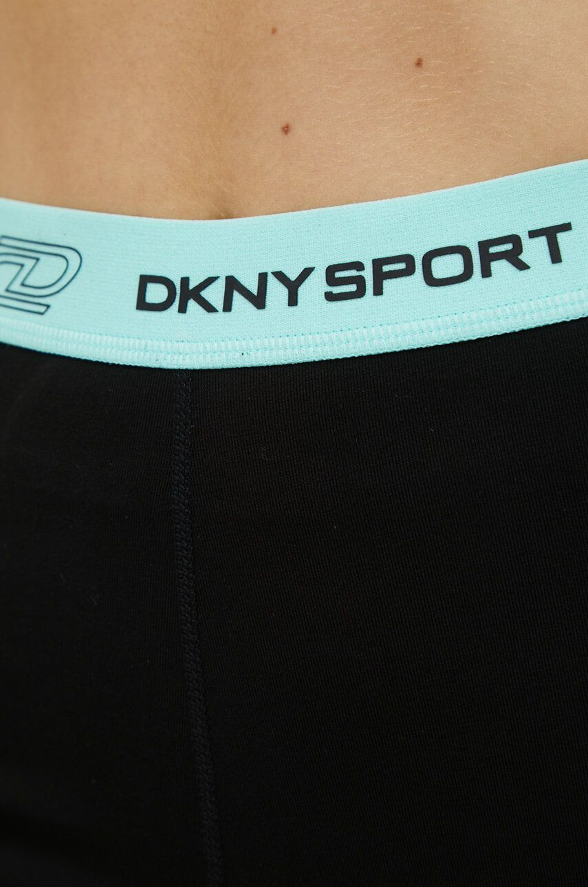 DKNY Šortky dámske tyrkysová farba s potlačou vysoký pás - Pepit.sk