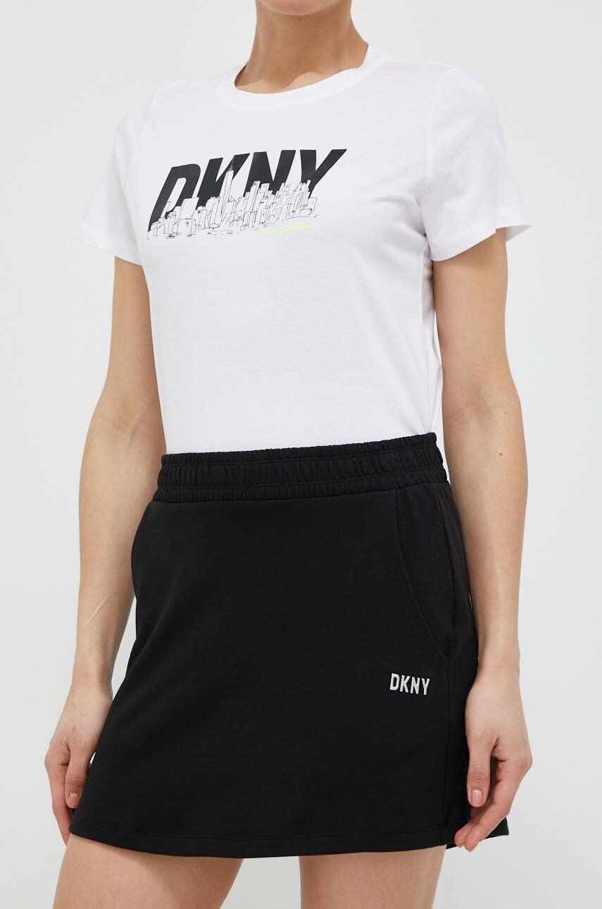 DKNY Sukňa čierna farba mini áčkový strih - Pepit.sk