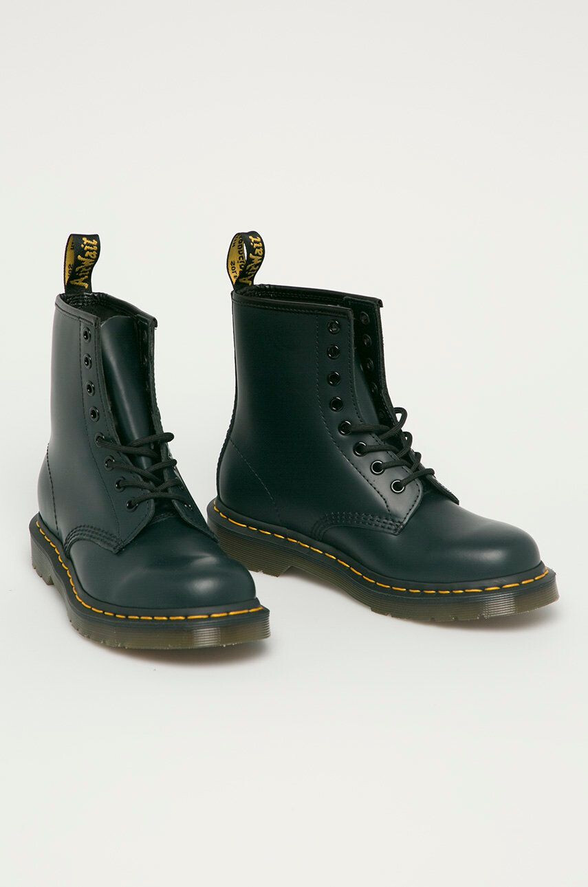 Dr. Martens Kožené workery 1460 dámske tmavomodrá farba na plochom podpätku - Pepit.sk