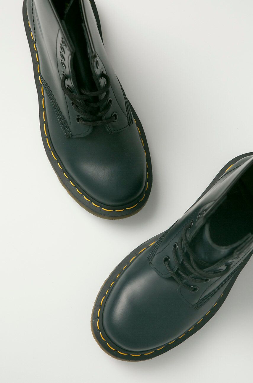 Dr. Martens Kožené workery 1460 dámske tmavomodrá farba na plochom podpätku - Pepit.sk