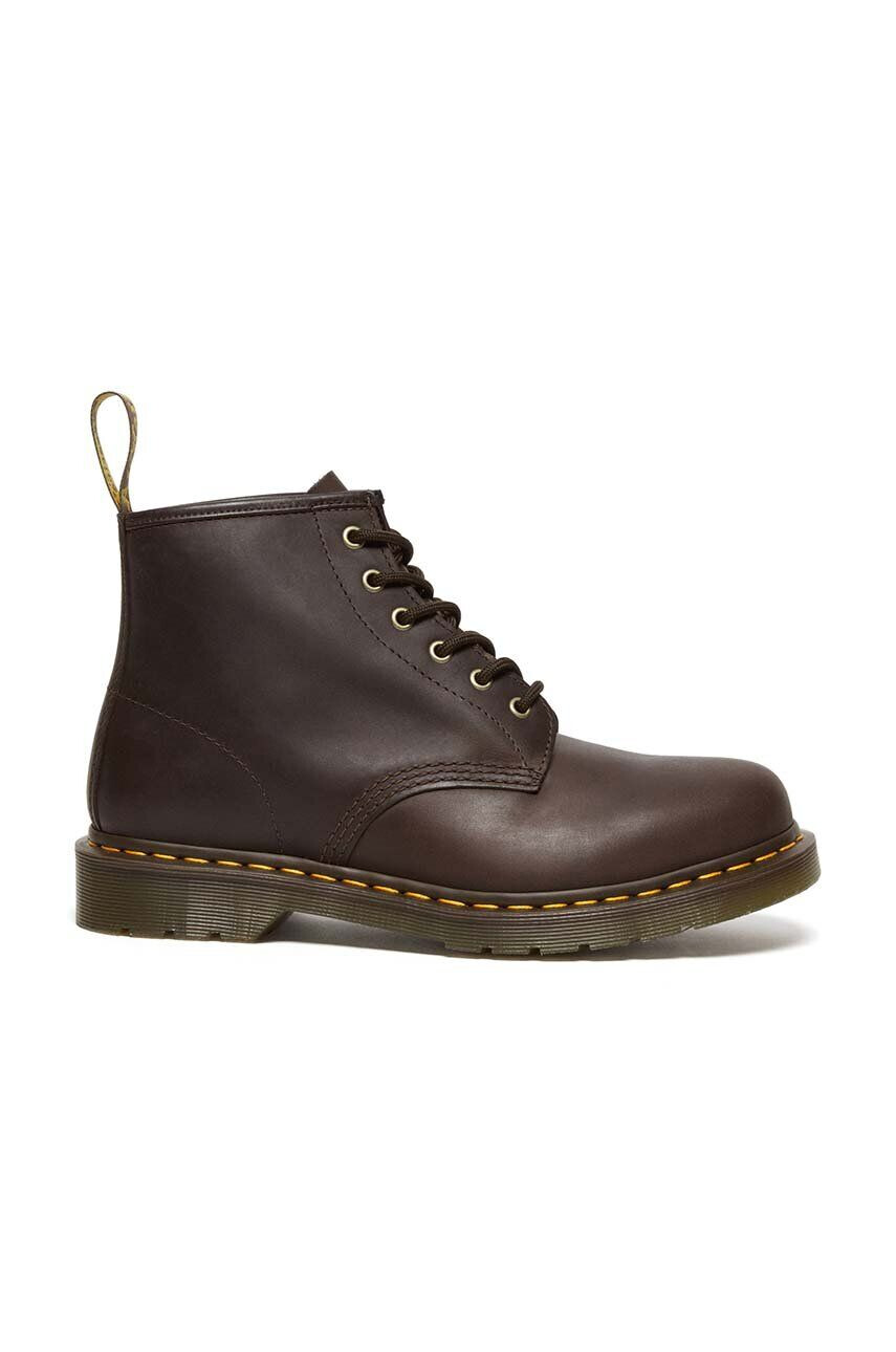 Dr. Martens Kožené členkové topánky 101 dámske hnedá farba na plochom podpätku DM27761201 - Pepit.sk