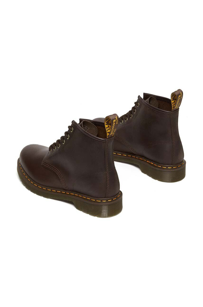 Dr. Martens Kožené členkové topánky 101 dámske hnedá farba na plochom podpätku DM27761201 - Pepit.sk