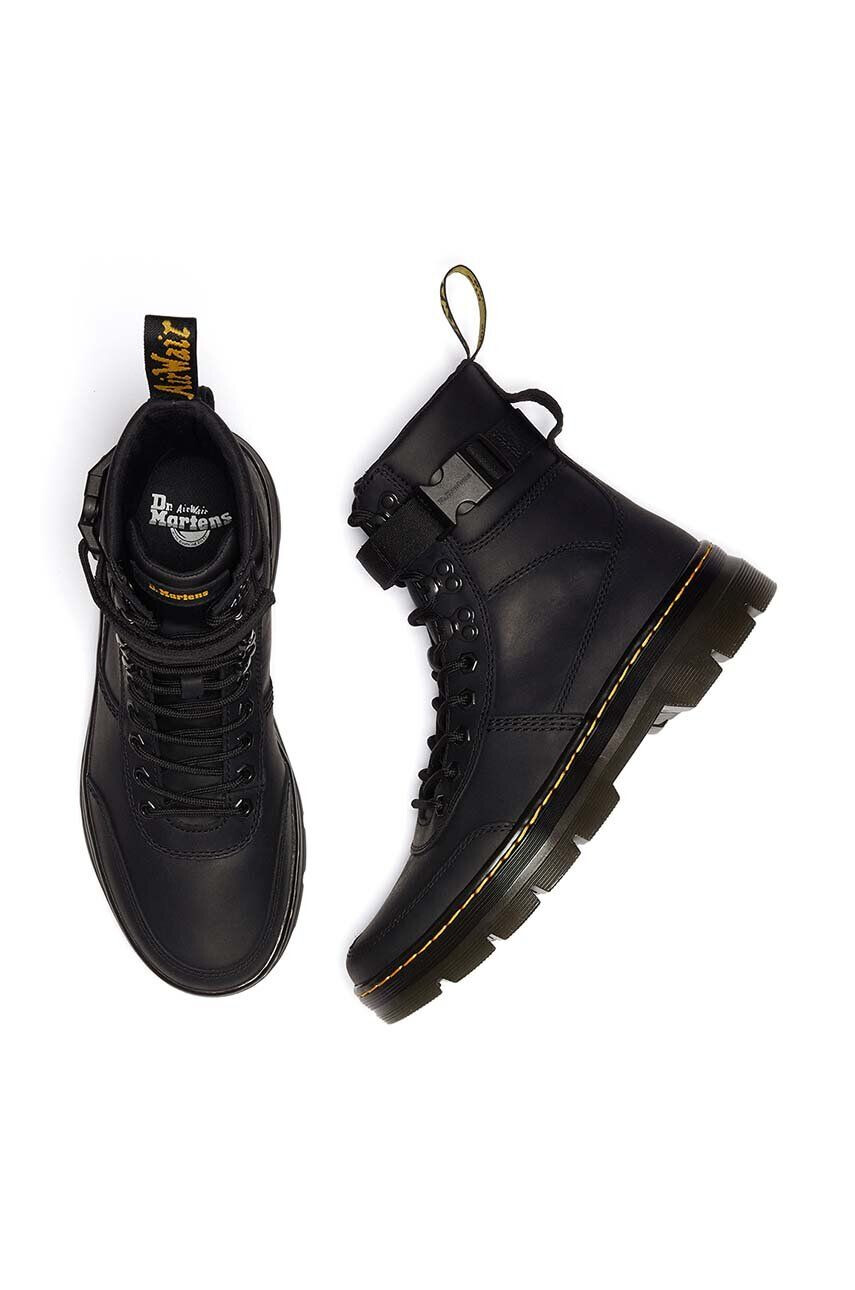 Dr. Martens Kožené členkové topánky Combs Tech Leather čierna farba na plochom podpätku jemne zateplené - Pepit.sk