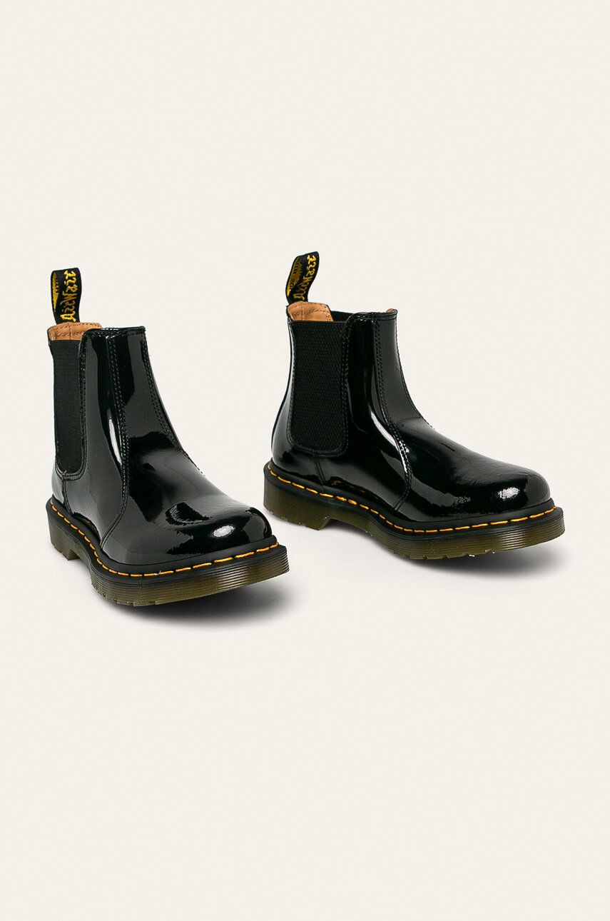 Dr. Martens Kožené topánky chelsea 2976 25278001-Black dámske čierna farba na plochom podpätku - Pepit.sk