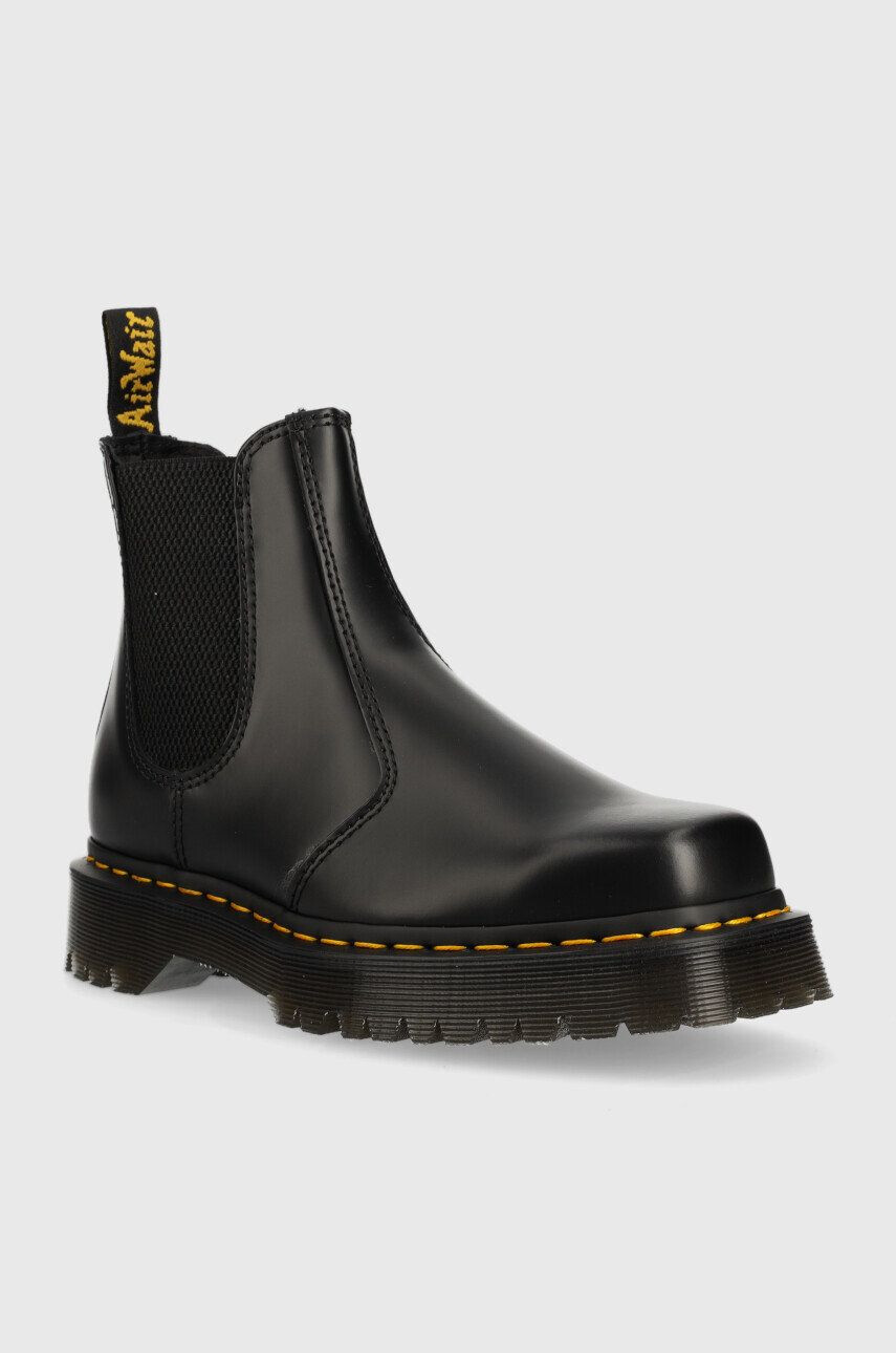 Dr. Martens Kožené topánky chelsea 2976 Bex Squared DM27888001-Black dámske čierna farba na plochom podpätku - Pepit.sk