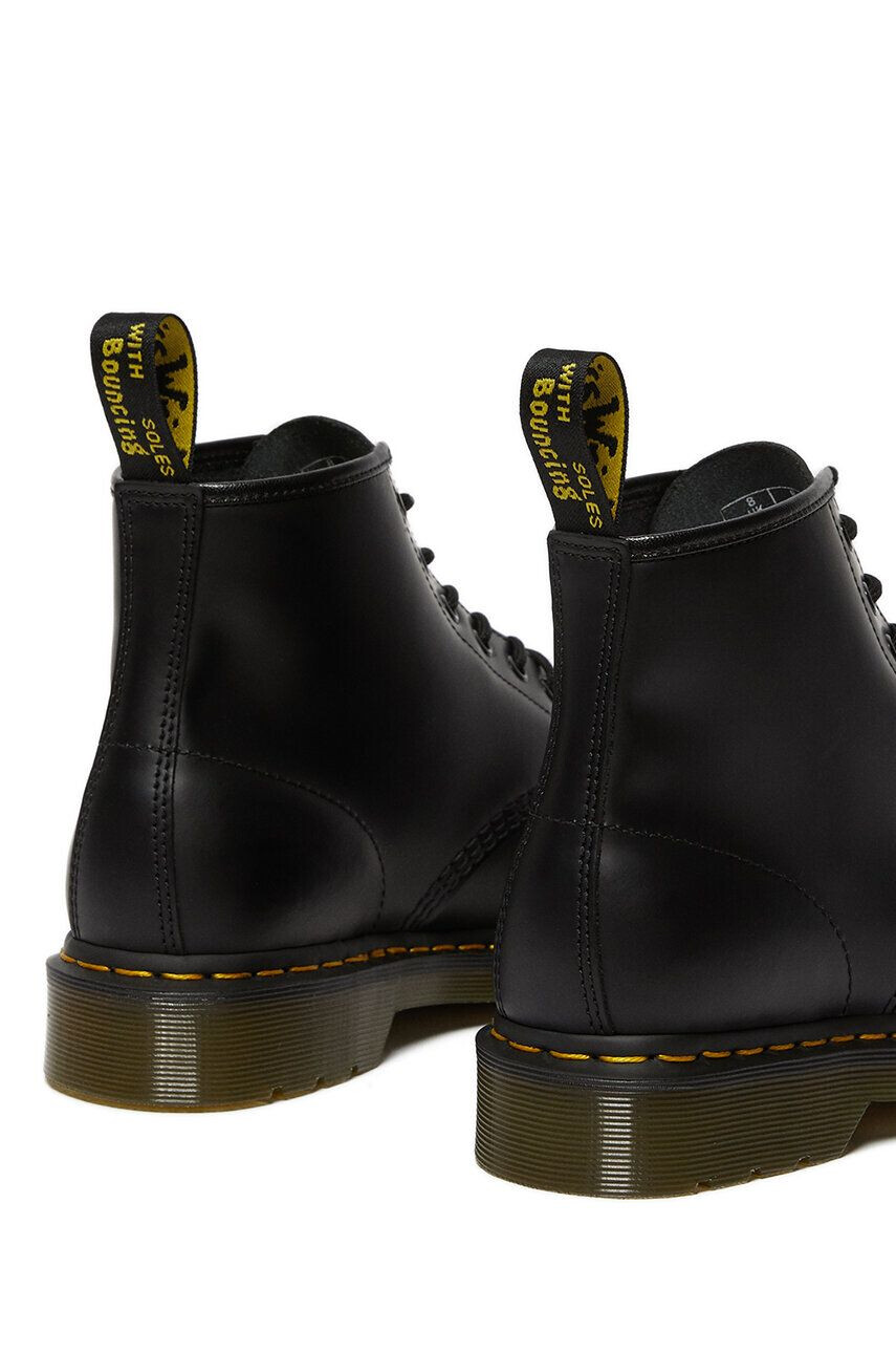 Dr. Martens Kožené workery 101 Yellow Stitch dámske čierna farba na plochom podpätku - Pepit.sk