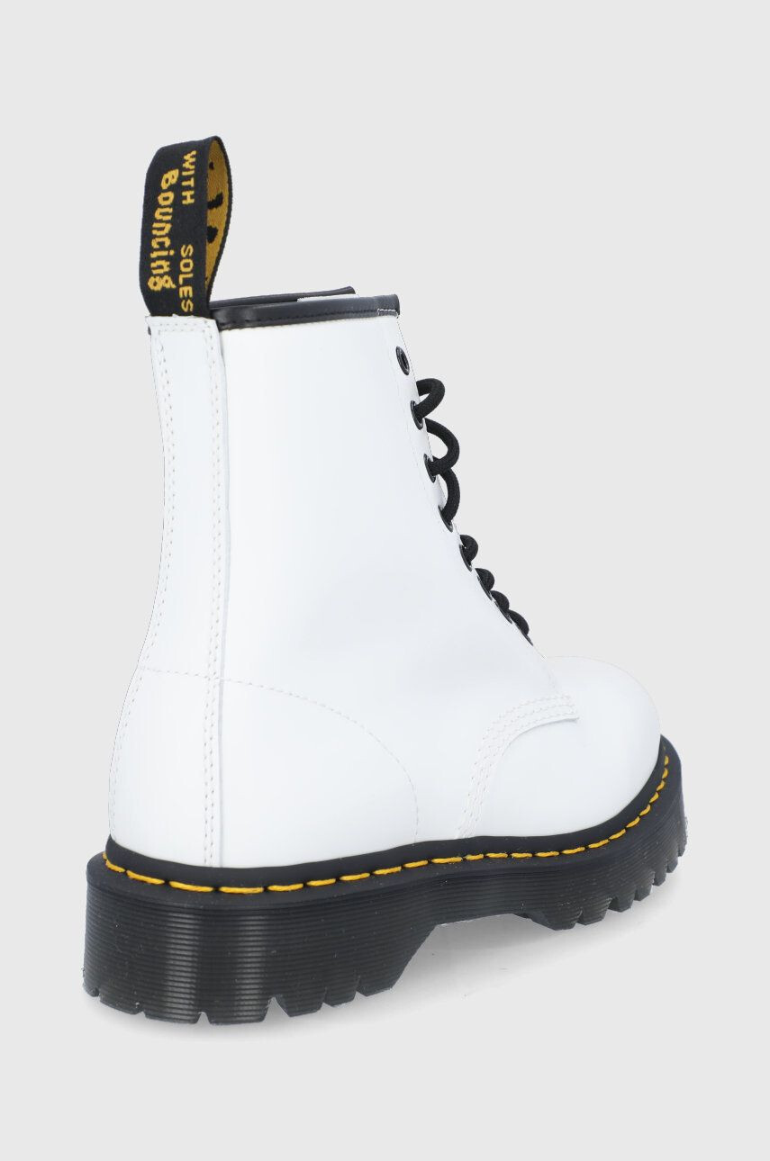 Dr. Martens Kožené workery 1460 Bex dámske biela farba na plochom podpätku - Pepit.sk