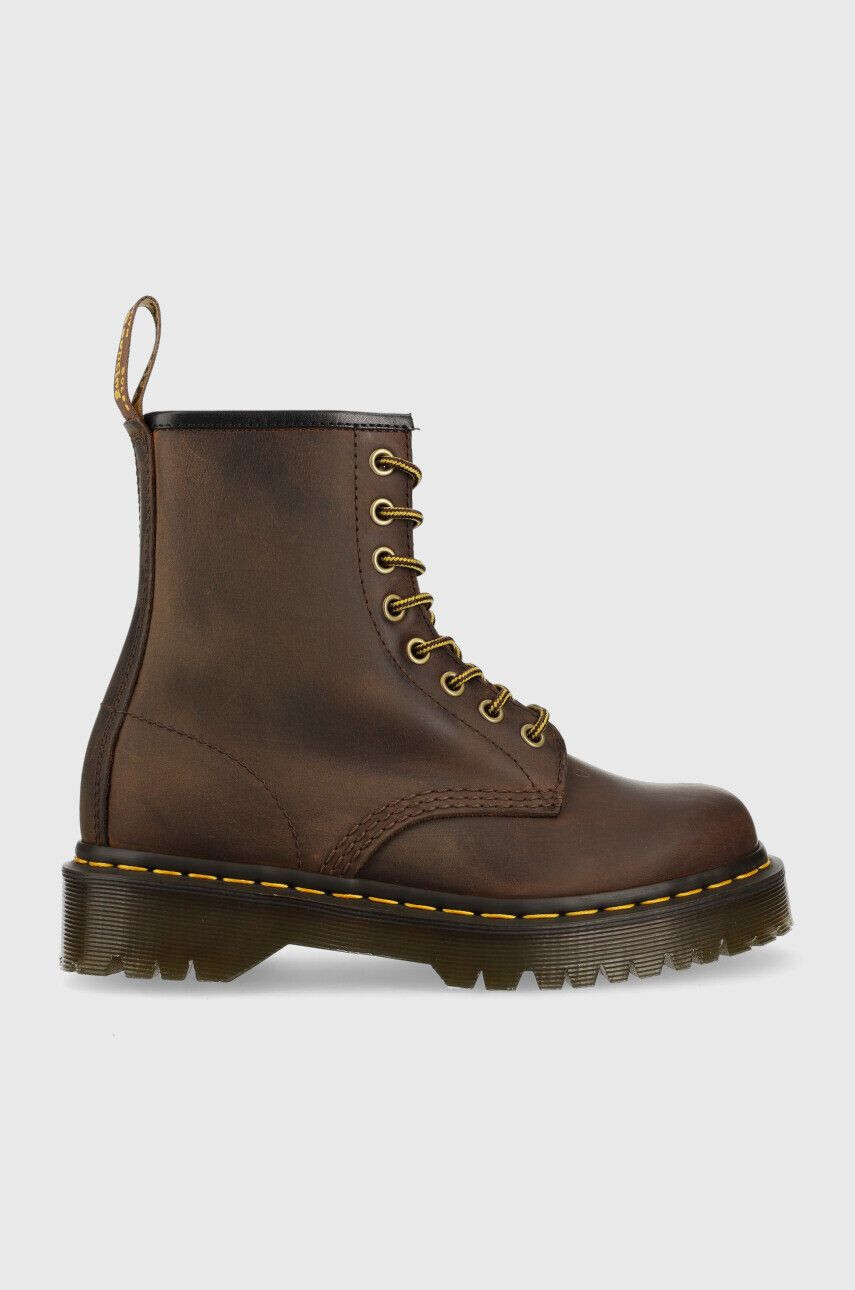 Dr. Martens Kožené workery 1460 Bex dámske hnedá farba na plochom podpätku - Pepit.sk