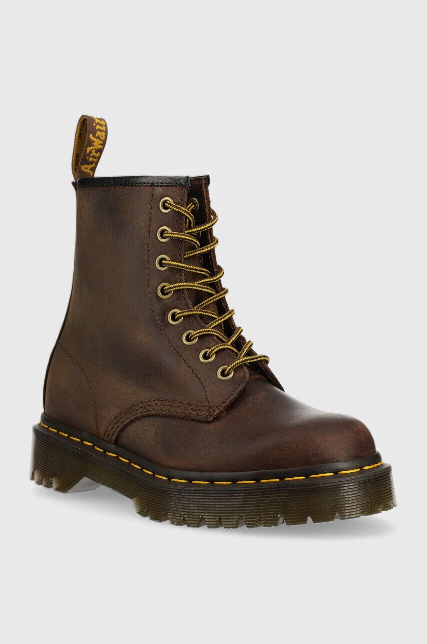 Dr. Martens Kožené workery 1460 Bex dámske hnedá farba na plochom podpätku - Pepit.sk