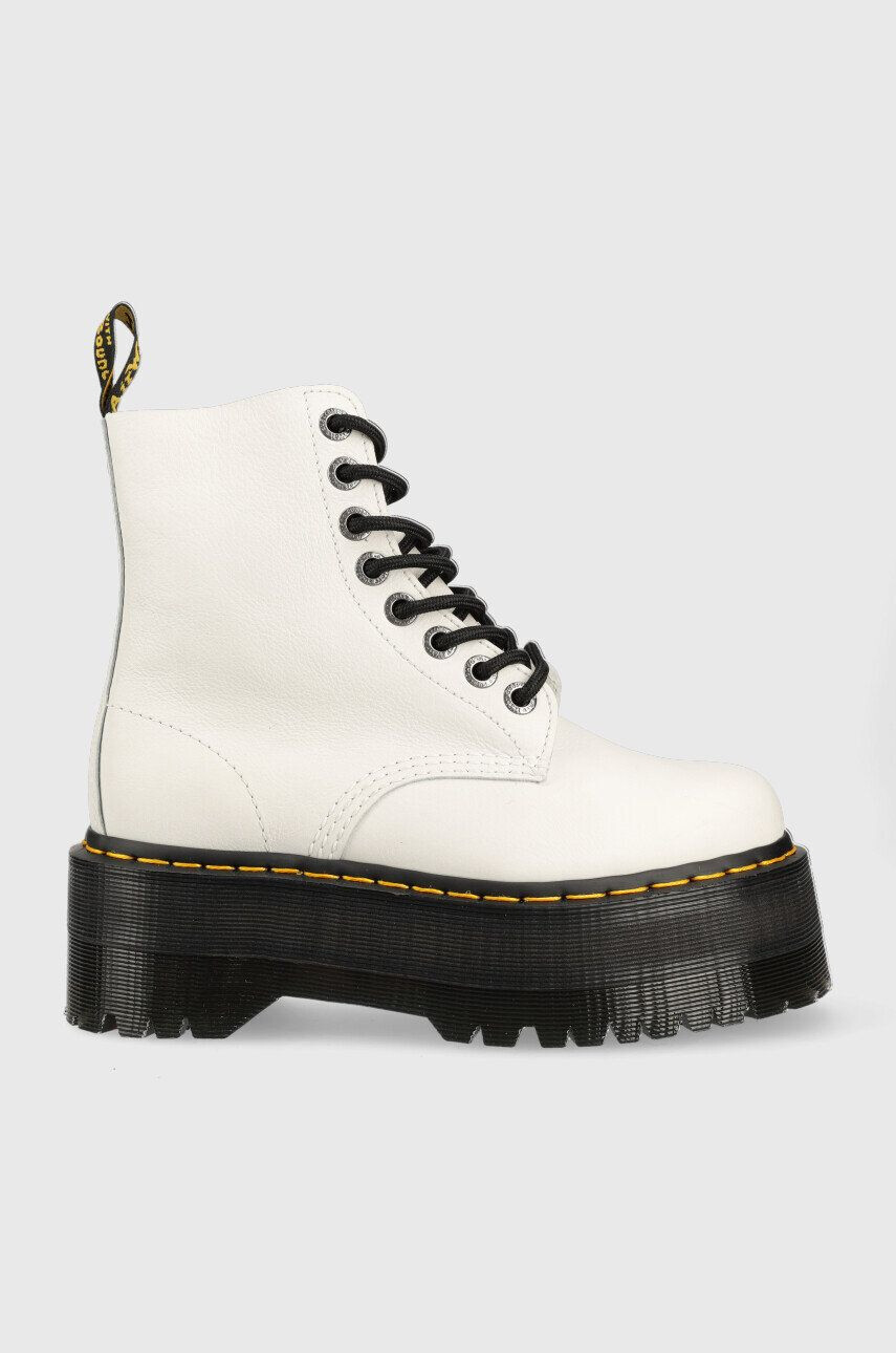 Dr. Martens Kožené workery 1460 Pascal Max dámske biela farba na platforme - Pepit.sk