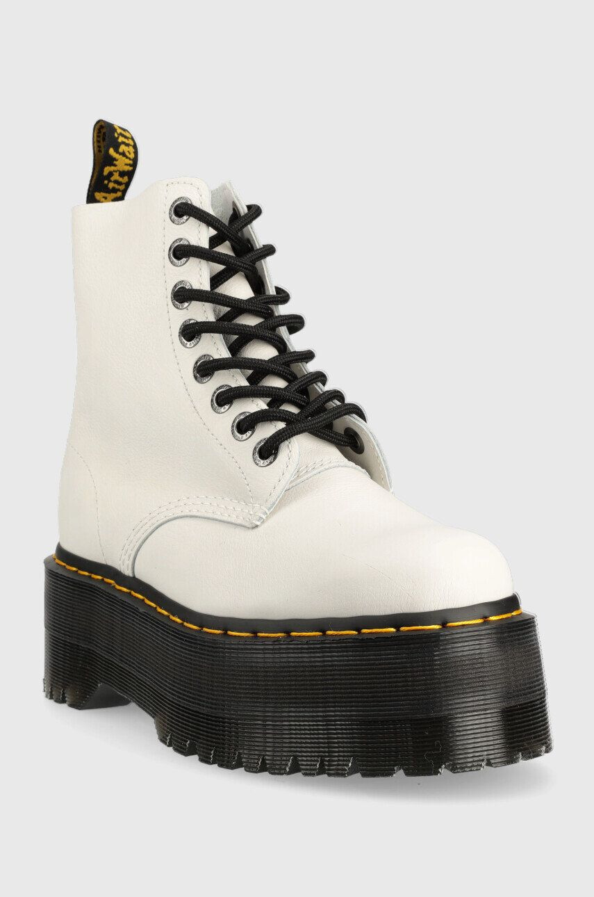 Dr. Martens Kožené workery 1460 Pascal Max dámske biela farba na platforme - Pepit.sk