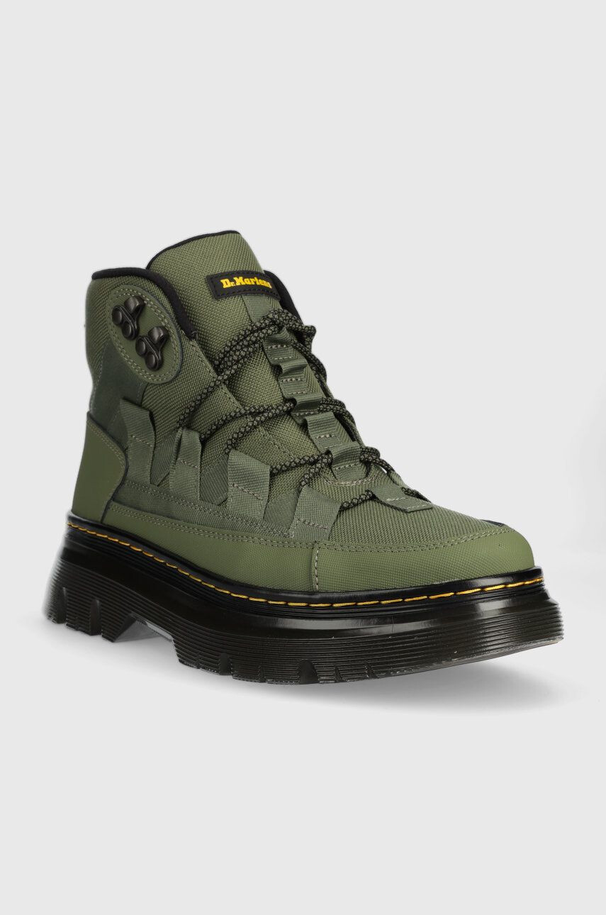 Dr. Martens Workery Boury dámske zelená farba na plochom podpätku - Pepit.sk