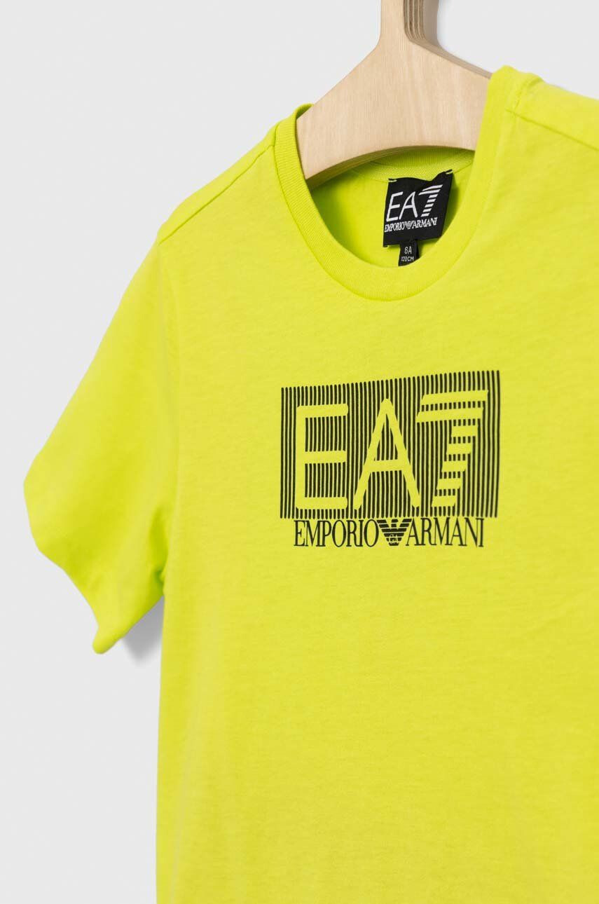 EA7 Emporio Armani Detská bavlnená súprava zelená farba - Pepit.sk