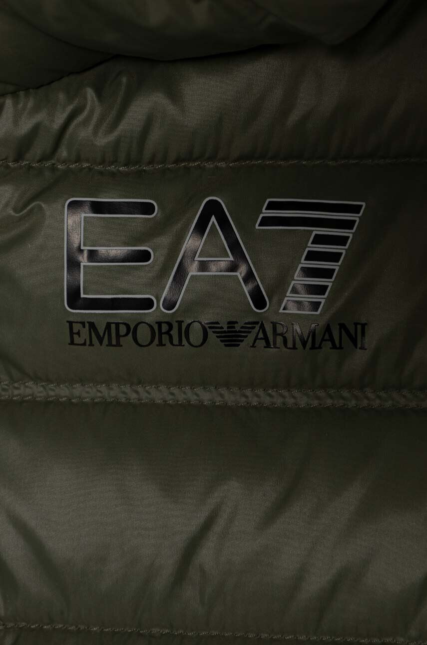 EA7 Emporio Armani Detská páperová bunda zelená farba - Pepit.sk