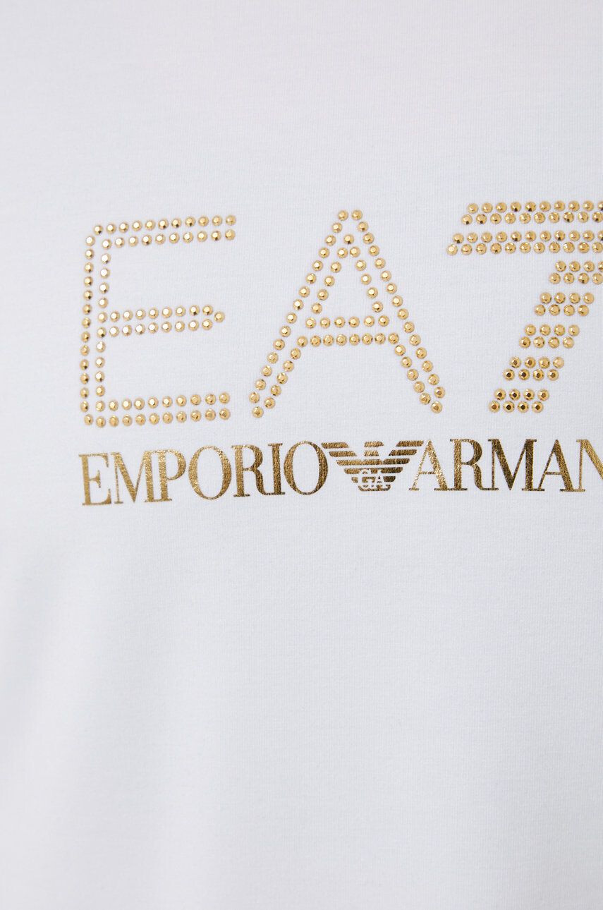 EA7 Emporio Armani Mikina dámska biela farba s nášivkou - Pepit.sk