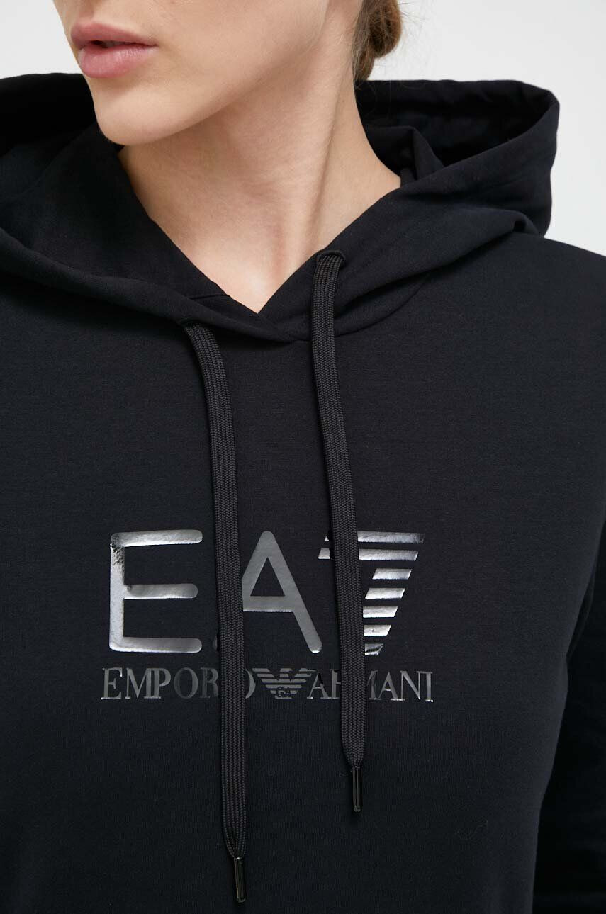 EA7 Emporio Armani Mikina pánska zelená farba s kapucňou s potlačou - Pepit.sk