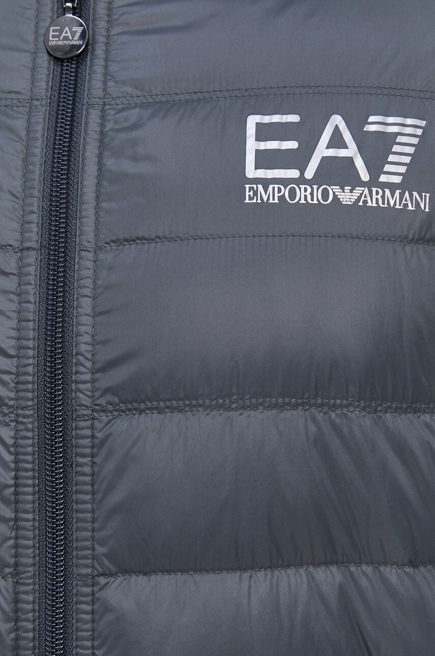 EA7 Emporio Armani Páperová bunda pánska šedá farba prechodná - Pepit.sk