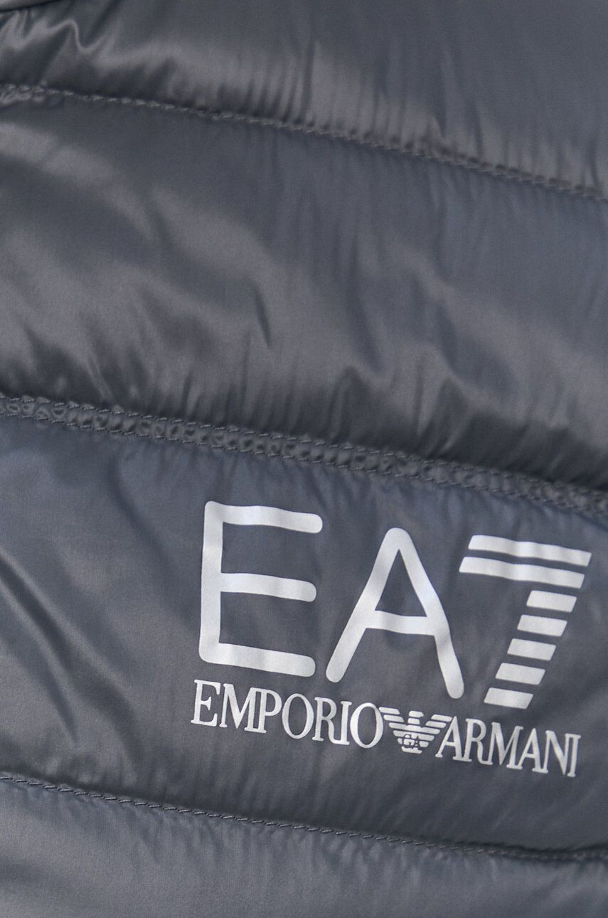 EA7 Emporio Armani Páperová vesta pánsky šedá farba - Pepit.sk