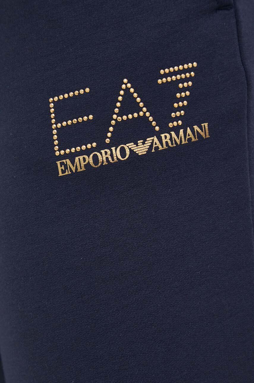 EA7 Emporio Armani Tepláky dámske tmavomodrá farba s potlačou - Pepit.sk