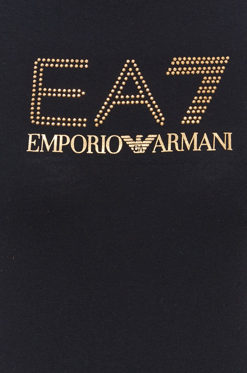 EA7 Emporio Armani Tričko s dlhým rukávom dámske čierna farba - Pepit.sk