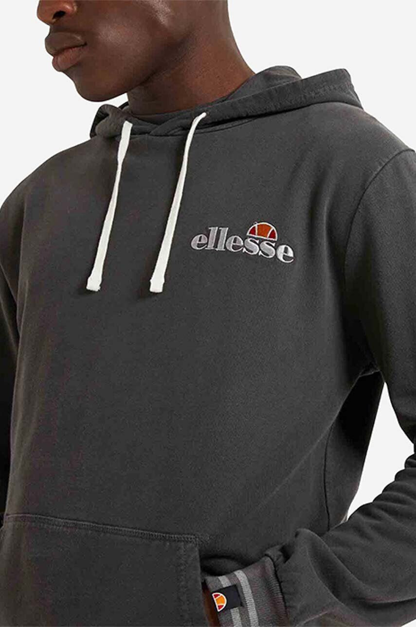 Ellesse Bavlnená mikina SHL13265-GREY pánska šedá farba s kapucňou jednofarebná - Pepit.sk