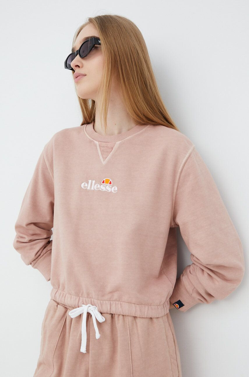 Ellesse Bavlnená mikina SGM14011-PINK dámska ružová farba s nášivkou - Pepit.sk