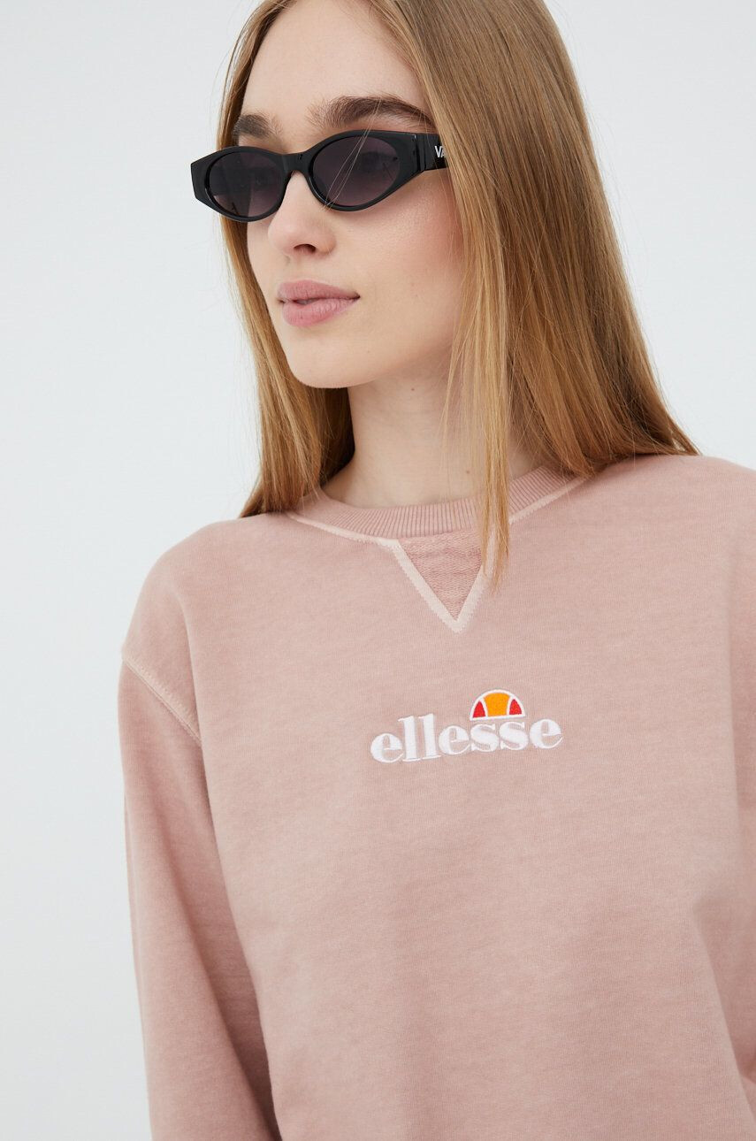 Ellesse Bavlnená mikina SGM14011-PINK dámska ružová farba s nášivkou - Pepit.sk