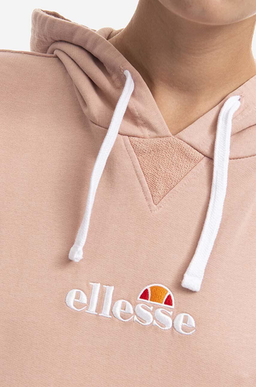 Ellesse Bavlnená mikina Daphni Oh Hoody SGM14014-PINK dámska ružová farba s kapucňou s nášivkou - Pepit.sk