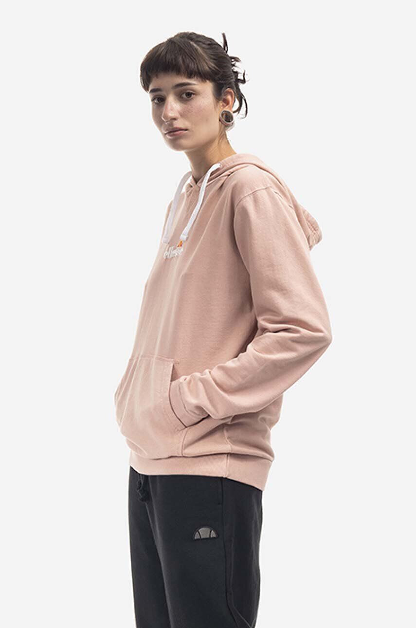 Ellesse Bavlnená mikina Daphni Oh Hoody SGM14014-PINK dámska ružová farba s kapucňou s nášivkou - Pepit.sk