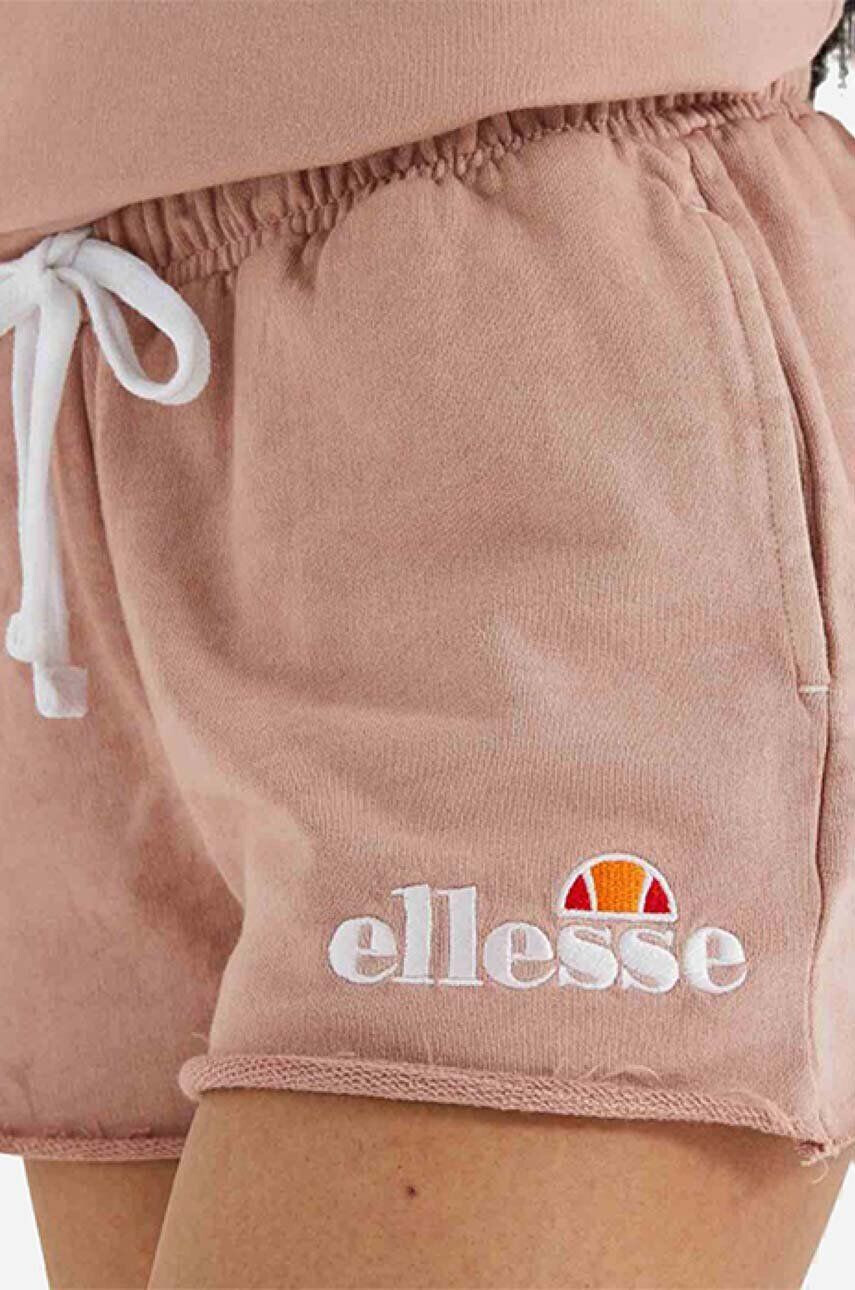 Ellesse Bavlnené šortky Colieur SGM14015-PINK ružová farba s nášivkou stredne vysoký pás - Pepit.sk