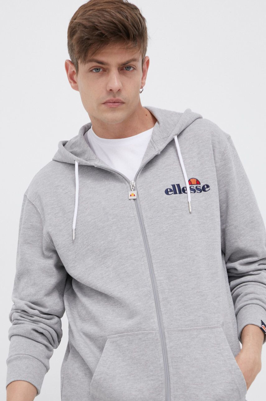 Ellesse Mikina SHS08782-112 pánska šedá farba s nášivkou - Pepit.sk