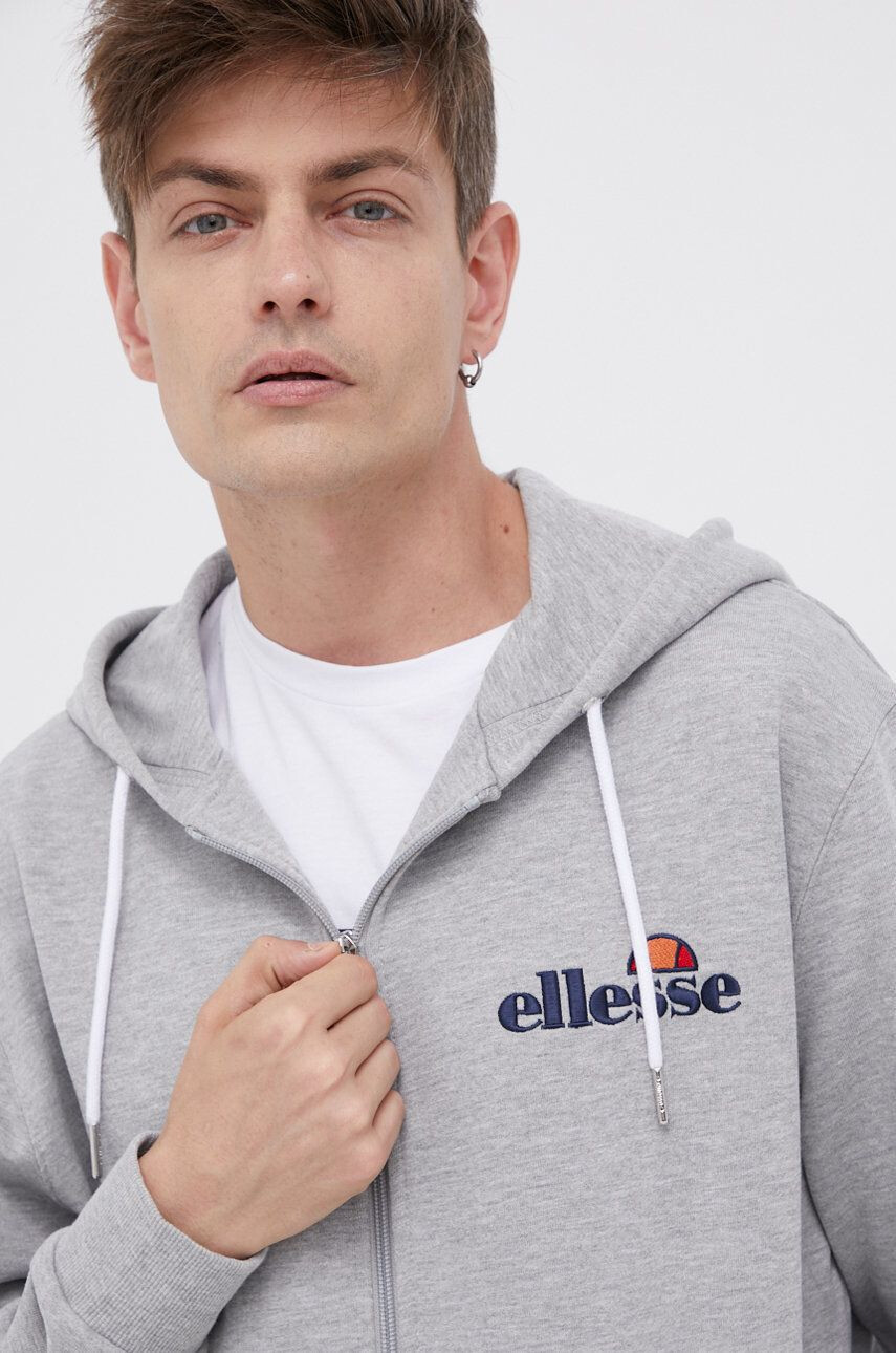 Ellesse Mikina SHS08782-112 pánska šedá farba s nášivkou - Pepit.sk