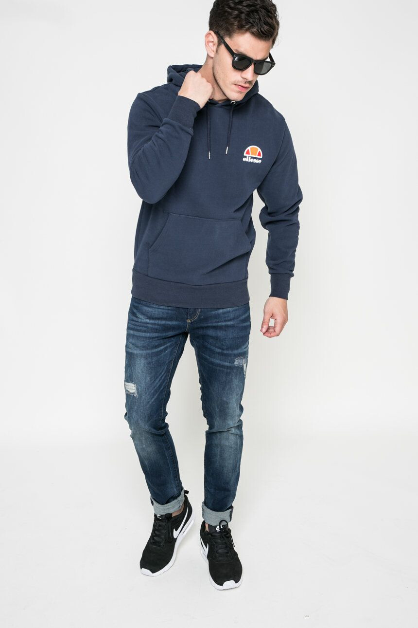 Ellesse Mikina shs02216-athlGREY pánska tmavomodrá farba s kapucňou s potlačou - Pepit.sk