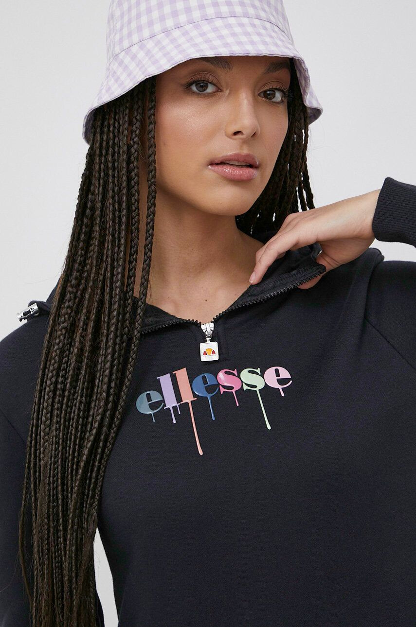 Ellesse Mikina SGM11090-BLACK dámska čierna farba s potlačou - Pepit.sk