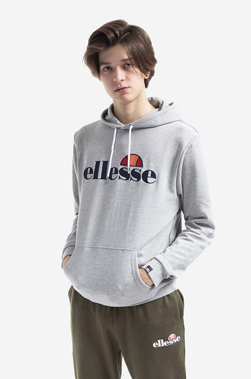 Ellesse Mikina Ferrer SHK13288-KHAKI pánska zelená farba s kapucňou jednofarebná - Pepit.sk