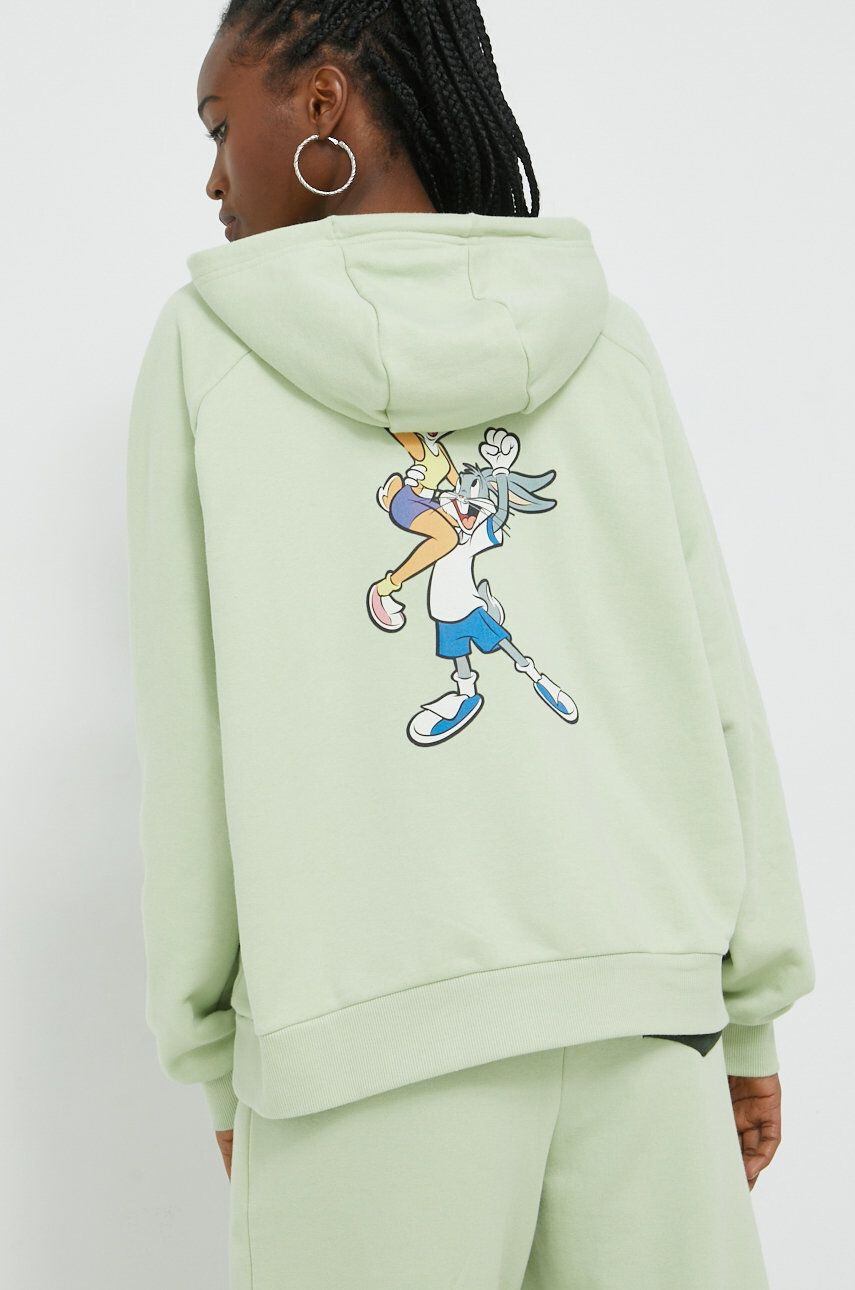 Ellesse Mikina X Looney Tunes dámska zelená farba s potlačou - Pepit.sk