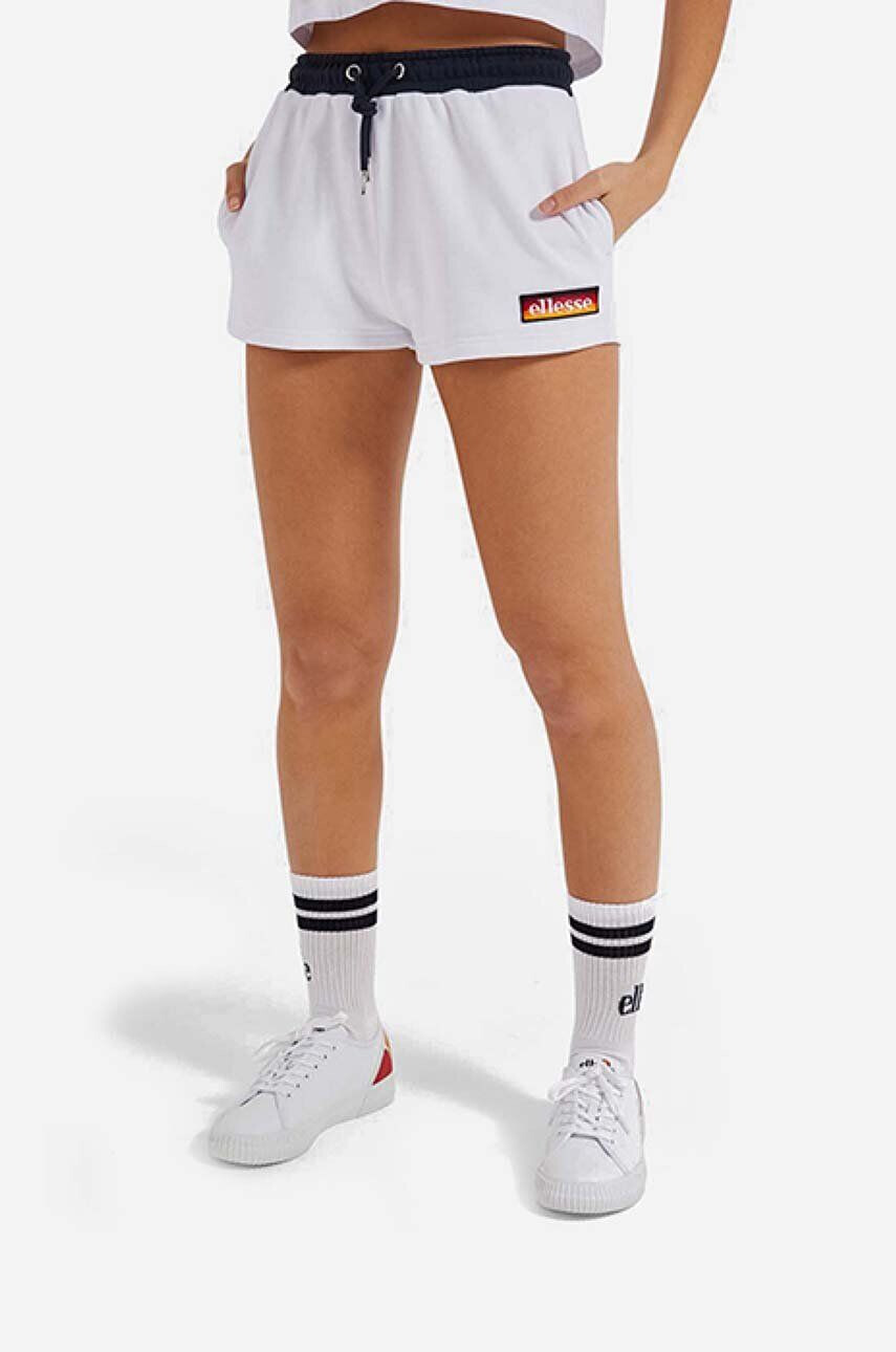 Ellesse Šortky Tang SGI11073-WHITE dámske biela farba s nášivkou stredne vysoký pás - Pepit.sk