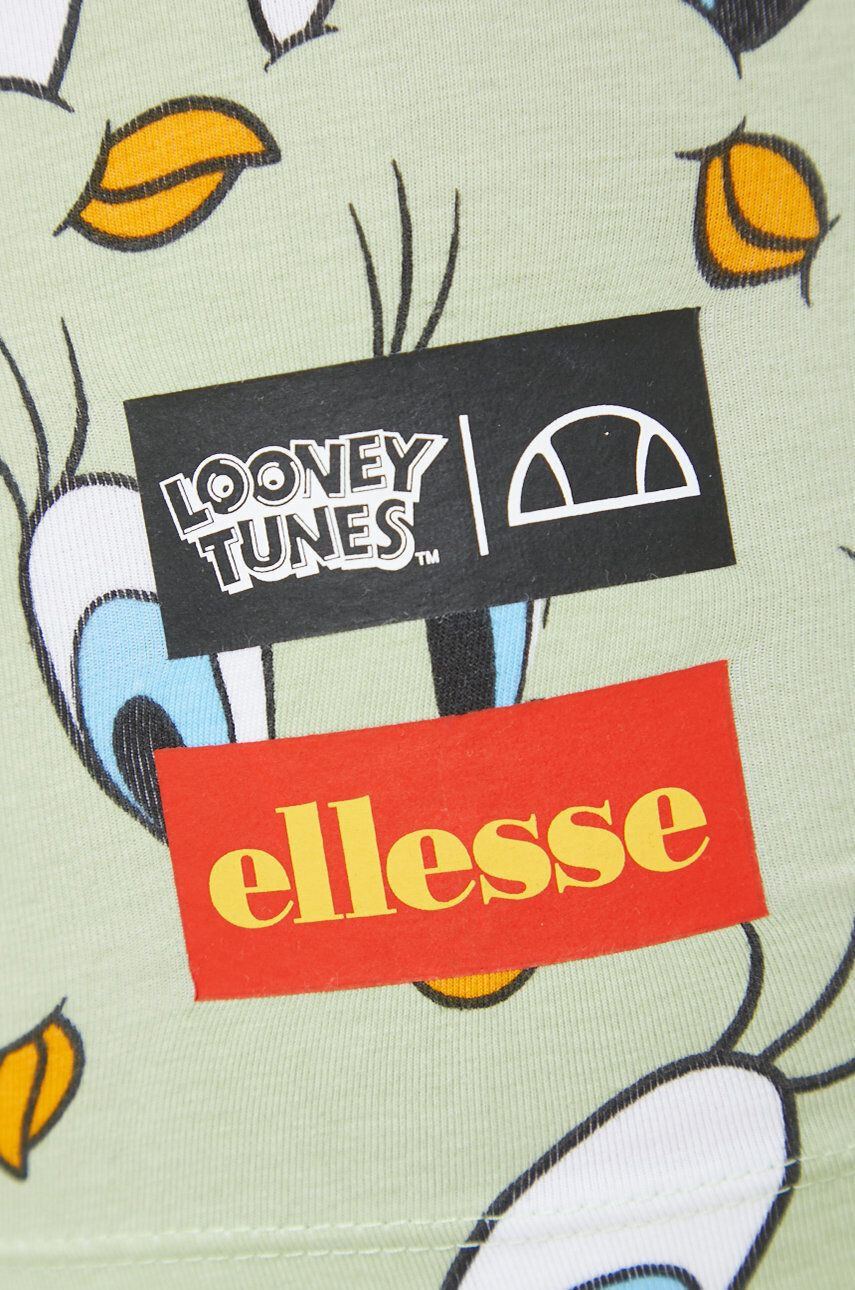 Ellesse Šortky X Looney Tunes dámske zelená farba s potlačou vysoký pás - Pepit.sk