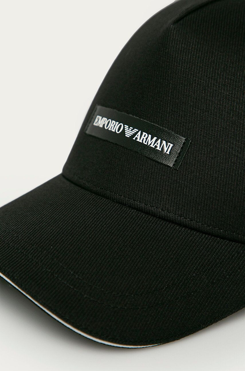 Emporio Armani Bavlnená šiltovka čierna farba s nášivkou - Pepit.sk