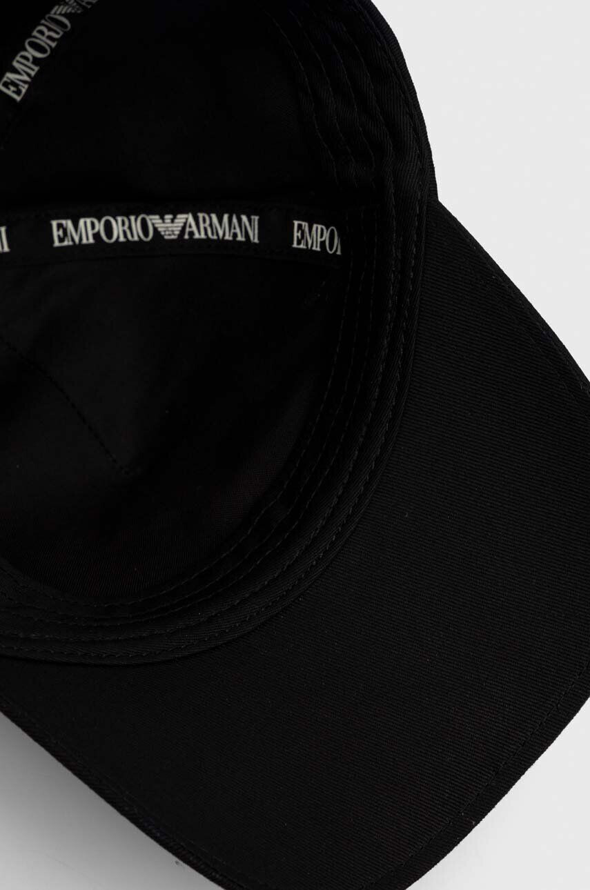 Emporio Armani Detská bavlnená šiltovka čierna farba s nášivkou - Pepit.sk