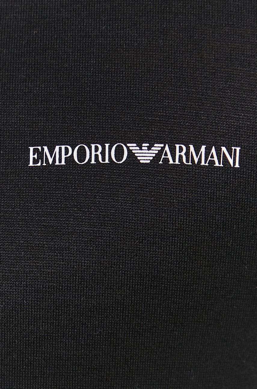 Emporio Armani Tričko pánske čierna farba jednofarebné - Pepit.sk