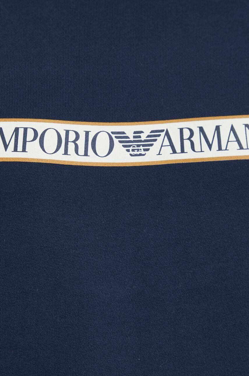 Emporio Armani Underwear Bavlnená mikina tmavomodrá farba s potlačou - Pepit.sk